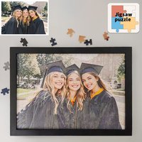 【Maßgeschneidert】Holzpuzzles mit Rahmen, individuelle Abschluss-Fotopuzzles als Geschenk, personalisierbar, Holzrahmen in mehreren Farbgrößen, Geschenke