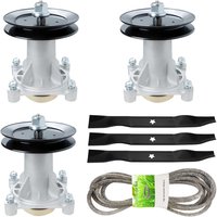 54" Deck Blade Spindle Rebuild Kit for Craftsman Husqvarna YTH2454, Replaces Spindle 187292, Blade 187254, 147'' Belt 196103