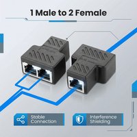 RJ45 Splitter 1 to 2 Ethernet Adapter 1000Mbps LAN Connector Cat6/Cat5e for PC Laptop TV Box Router Ethernet Cable Extender