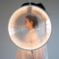 Yuji Okitsu – lampe LED ronde en verre transparent, luminaire décoratif d'intérieur, idéal pour un salon, un hôtel ou un Restaurant