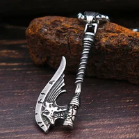Vintage Stainless Steel Nordic Warrior Viking Rune Axe Pendant Necklace Fashion Bottle Opener Men Viking Necklace Jewelry