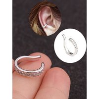 1Piece Minimalist Simple Non-Piercing Ear Cuff Fashion Zircon Clip on Earrings Punk Rock Unisexual No Hole Ear Clip Earring Gift