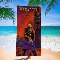 Band M-Megadeths Anime Beach Swimming Towel Soft Absorbent Washcloth Children's Gifts For Kids Travel Camping Gym