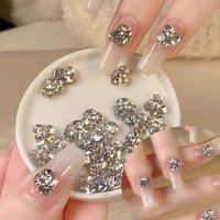 10Pcs SS6-SS28 3D Shiny Stack Drilling Nail Art Diamond Jewelry 3/4/6/7/9mm K9 Pile Drills Rhinestones Luxury Crystal Nail Gems