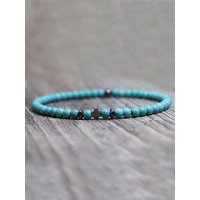 Simple Hematite Cross Bracelet Men Natural 4mm Small Howlite Onyx Stone Beaded Braclet Meditation Healing Leisure Homme Jewelry