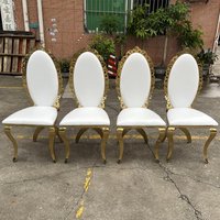 Stainless steel dining chair dining table chair living room hotel back chair casual wrought iron leather lace