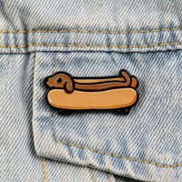 Funny Dachshund Dog Enamel Pin Cute Sausage Dog Brooch for Animal Lovers & Backpack Decoration Friends Gift