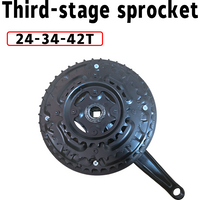 MTB Triple Crankset 24-34-42T 152mm/170mm Square Taper Crank Arm 3 Speed Chainring 21 Speed Mountain Bike Crankset