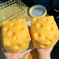 Giant Cheese Squeeze Toy Large Size Cheese Squishy Fidget Toys Extra Slow Rebound Shapeable Venting Ball for Adults Gifts