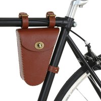 AliExpress Classics Retro 0.5L Redbrown Triangular Bag Vintage Bike Beam Toptube Hanging Bag Saddlebag PU Waterproof Pannier