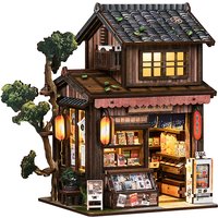 3D Puzzles Dollhouses DIY Wooden Book Nook Figurines Miniature Kits Bookshelf Home Bookend Decoration For Adults Handmade Gifts