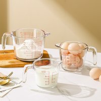 Heatable Glass Measuring Cup with Scale Multipurpose Graduated Cup for Baking Mixing Whisking Egg Flour Milk Liquid Measuring