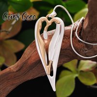 Cring Coco Heart Shaped Necklace Elegant Zinc Alloy Necklace Charm Personality Retro Simple Fashion Women's Jewelry Accessories
