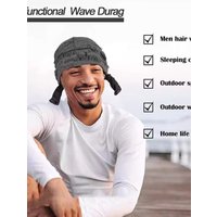 AliExpress New Vintage hole Cotton Durag Headband Unisex Hip Hop Bandana Long Tail Pirate Cap for Men Trendy Head Wraps Cycling Head Scarf