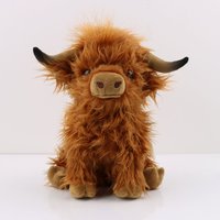 High-quality Highland Cow plush toy - Scottish Highland Cow plush doll - cute realistic long-haired cow figurine as a gift