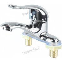 2-Hole Mixer Tap Bathroom Faucet Zinc Alloy Single Handle Dual Hole Deck Mounted Sink Faucet Hot and Cold Water Tap Home Hotel
