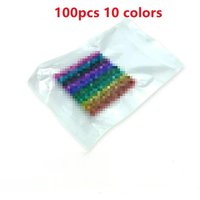 100pcs 10 Color Creative Hook No Punch Ball Beads 5mm Hooks Set Fridge Refrigerator Traceless Decoration