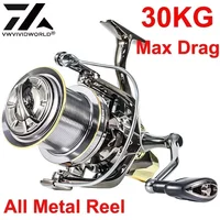 90% Full Metal,Fishing Reel,Alloy Spool,Alloy Arm,Alloy Foot,Steel Bearing,30KG Powerful Drag,Spinning Reel,Sea Surf Fishing
