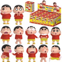 NEW Original JANDOOM Crayon Shin-Chan Funny Series Anime Figure Mini Rice Grain Doll Model Surprise Blind Box Toys Birthday Gift