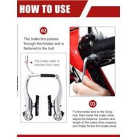 AliExpress NONE MTB Bike V Brake Caliper Set AL Mountain Bicycle BMX Cruiser Linear Pull Braking Clamp Set With Brake Pads and levers Silver