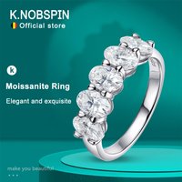 KNOBSPIN D VVS1 4*6mm Oval Moissanite Rings for Women Fine Jewelry Engagement Wedding Eternity Bands with GRA s925 Slive Ring
