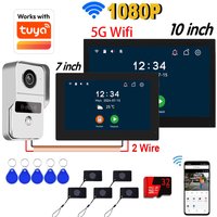 Monitor dotykowy HD 1080P 2-przewodowy 7/10 cali, wideodomofon WiFi, system wideodomofonowy do domu, dzwonek do drzwi, aplikacja Tuya Smart Life