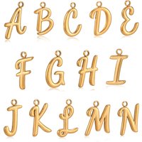 3Pcs Alphabet Initial Charm Stainless Steel Gold Color PVD Plated 26 Letters Pendants DIY Necklace Bracelet Jewelry Making Craft