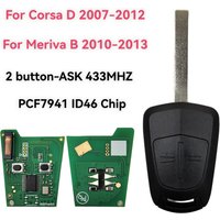 Jingxin 2 Button ASK-433MHz ID46-PCF7941 Chip Remote Car Key For Opel Meriva B 2010-2013 Corsa D 2007-2012 car key / PCB Board