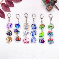 Pokémon Pikachu Bulbasaur Gengar Squirtle Car Keychain Accessories Acrylic Charms Pendant For Bag Key Holder Backpack Decoration