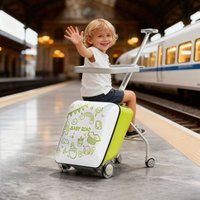 Children's Travel Suitcase Can Sit To Ride on Suitcase Kids Trolley Foldable Lazy Man Walking Baby Suitcase Luggage Kids Carrier