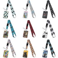 CX Kitten Credential Holder Keychains with Neck Lanyard for Pass Card Credit Card Phone Strap Cute Cat Themed Accessory