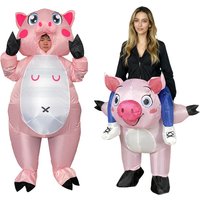 Walking Pink Pig Inflatable Costume Halloween Animal Party Animal Cosplay Prop Doll Clothing Funny Stage Performance Mascot