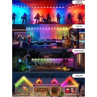 RGB Eaves LED Lights 45M 15M 30M 60M 90M Permanent Outdoor Waterproof IP68 Smart Bluetooth APP LED String Party Wedding Light