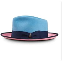 Mens Womens Felt Fedora Hat Retro British Style Two Tone Jazz Cap Classic Vintage Panama Trilby Formal Casual Unisex