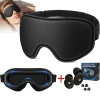 3D Contour Cup Sleep Mask With Noise Ear plug, Light Blocking Night Eye Mask, Soft & Comfortable With Adjustable Strap