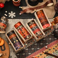 6rolls Happy Halloween Washi Tape Set Pumpkin Ghost Adhesive Paper Masking Tapes Decoration Stickers for Diary Album F7706