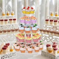 1pack 3/4/5 Tier Acrylic Round Cupcake Stand Clear Birthday Cupcake Stand Holder Dessert Display for Wedding Birthday Christmas