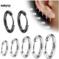 5 pair Women/Man Stainless Steel Small Hoops Earring Piercing Ear Cartilage Tragus Simple Thin Circle Anti-allergic Ear Buckle