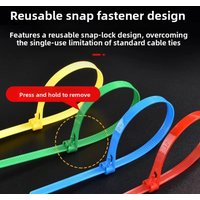 Home Offices Wiring Organizing Nylon Cable Fasteners Durable Adjustable Reusable Mixed Color Wire Bundling Loop Strips Daily Use