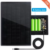 25W Solar Panel with MPPT Charge Controller Output 5V 12V 18650 Battery Powered Waterproof LED Lamp for 3G CPE 4G Router WiFi
