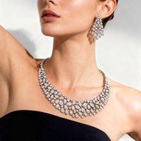 Gorgeous CZ Crystal Zirconia Luxury Silver Color Necklace Europe Bridal Wedding Party Dubai Jewelry Set for Women 2026