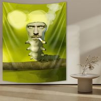 VIKAMA Doctor Tapestry Caterpillar Smoking Creative Fusion Personalized Mural Living Room Sofa Backdrop Wall Room Decor