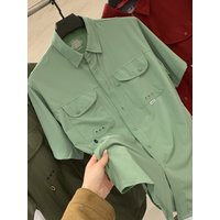 Outdoor Men's Checkered Short Sleeve Casual Shirt Quick Dry Lightweight Breathable Polyester Fiber Summer Fashion Style