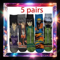 NARUTO Classic Character Theme Socks, Set of 5 Pairs, Must-Have Outfit Item for Naruto Fans