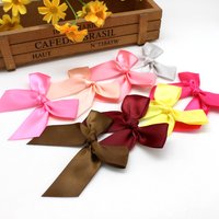 20/50PCS 85*85mm Pink Satin Ribbon Bows Decoration Bows For Craft Small Bowknot Gift Flower Wedding Bow Handwork DIY