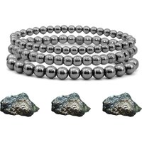 4/6/8mm Men Hematite Bracelet Natural Hematite Stone Bead Stretch Bangle Chakra Yoga Energy Bracelet Handmade Jewelry For Men