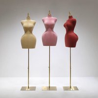 big hip buttocks large size curvy women mannequin velvet fabric half body dummy for clothes display can pin in