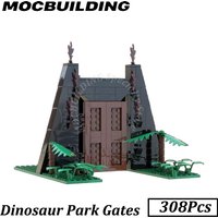 Jurassic Gate Dinosaur Entrance Model MOC Building Blocks Bricks DIY Construction Toys Birthday Gifts Christmas Present
