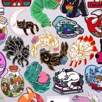Japanese Carp Fox Animal Embroidery Patch Iron On Patches For Clothing Thermoadhesiv Patches On Clothes Sewing Fusible Applique