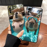 Phone Cover Case for Motorola Moto G60s G53 G30 G50 Edge 20 Pro 30 Lite G51 G73 G22 Edge40 G52 G71 G32 Cute Fun Capybara